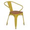 Flash Furniture Yellow Metal Stack Chair with Teak Poly Resin Seat CH-31270-YL-PL1T-GG - alternate 4